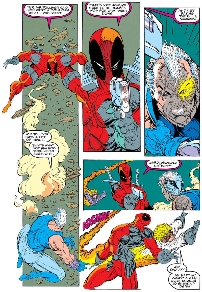There’s forced perspective, and then there’s whatever Deadpool is doing here